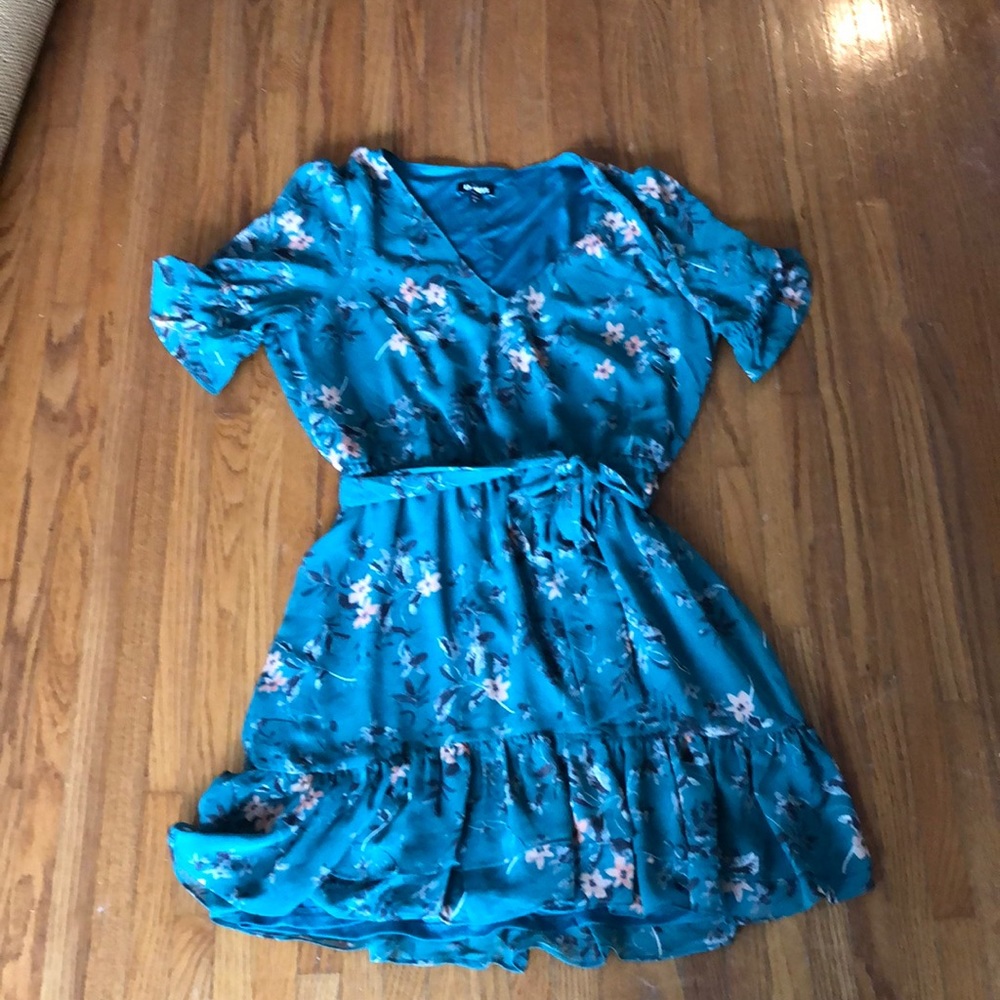 Floral teal dress